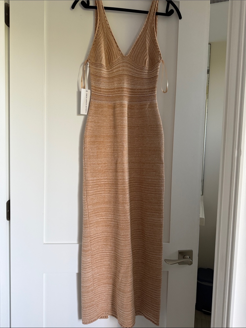Torn by Ronny Kobo Knit Maxi Dress in Tan